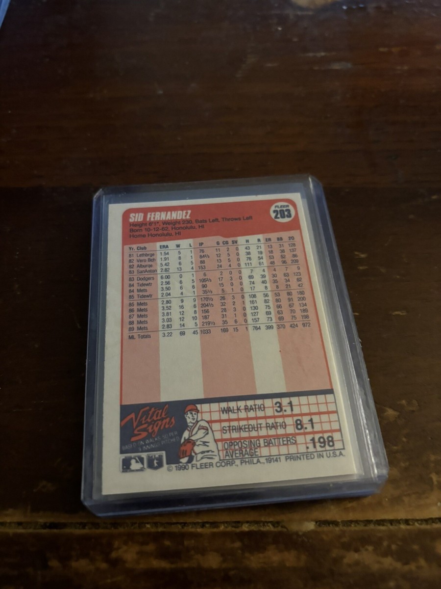 1990 Fleer - #203 Sid Fernandez | eBay