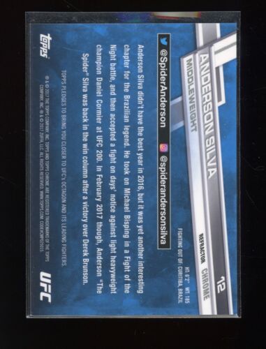 2017 Topps Chrome UFC #12 Anderson Silva Refractor - Bild 2 von 2