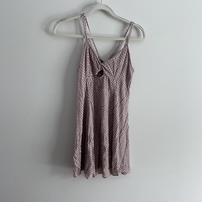american eagle backless dress Out Wmn 0 Mauve/White Polka Dot Twist Peek a Boo Halter NWT easter dress baby up back/Tie Firerie Plus Size Women's Color:ivory/gold