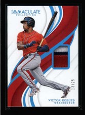 VICTOR ROBLES 2019 IMMACULATE SAPPHIRE 3-COLOR PLAYER USED PATCH #13/25 FC4739