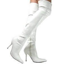 Womens Ladies Thigh High Over The Knee Zip up High Heel Long Boots Sizes 3-12 UK