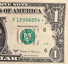 2017A F Star Note One Dollar Bills Atlanta 3.2M Pack Run 5 of 6, AU-XF, quantity