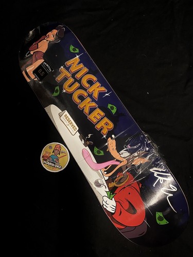 SELTEN SIGNIERT Nick Tucker Primitive Roger Rabbit Drooling Wolf Skateboard Deck