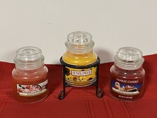 LOT 3 YANKEE CANDLE GLASS JARS SUMMER SCOOP CHRISTMAS EVE SUNFLOWER HOLDER