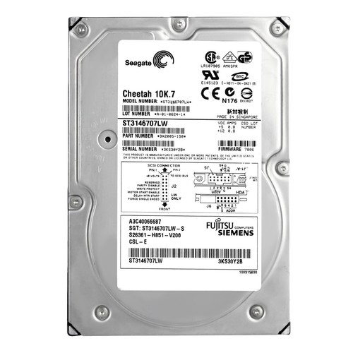 Hard Drive Fujitsu A3C40066687 S26361-H851-V200 ST3146707LW 146GB 10K SCSI 3.5'' - Picture 3 of 3