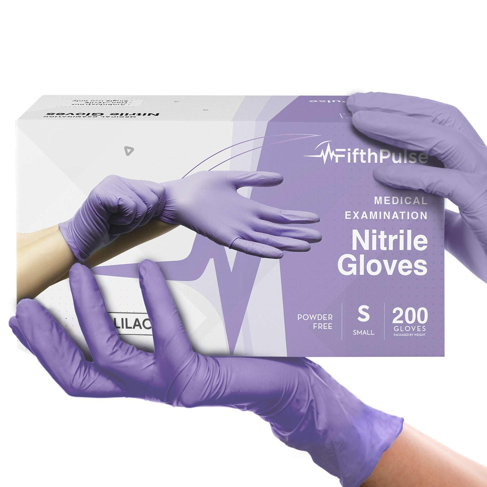 Lilac Nitrile Disposable Gloves - 200 Count - 3 Mil Nitrile Gloves Small - Po...