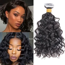 Loose Wave Tape in Human Hair extension Short Wavy Skin Weft Tape in Hair 40Pcs