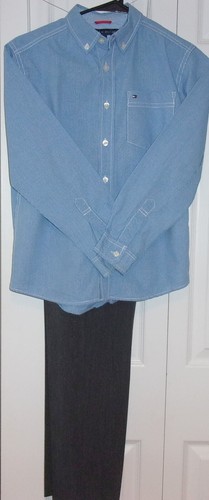 Boys size 12 4piece outfir; sport coat/blazer; shirt, 2 pair pants, khaki & grey - Picture 10 of 14