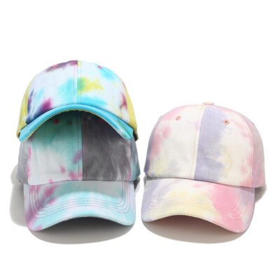 Zonbailon Men's colorful tie dyed baseball cap women's