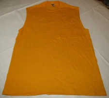 Jerzees Heavyweight Cotton Size  L large Men's sleeveless shirt yellow NOS