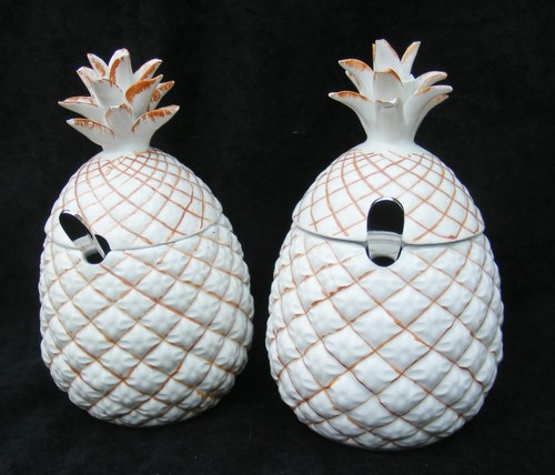 Antique Victorian Marmalade Pots - C1900 - Pineapples