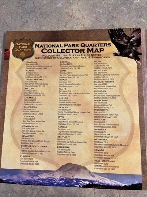 2010-2021 National Park Quarters Collectors Map - FULL!!!!! ABC - Image 3 of 4