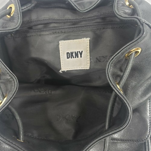 DKNY Donna Karan - Black Smooth Leather Mini Backpack Purse - Picture 10 of 11