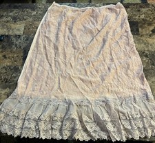 VINTAGE PINK FRILLY HALF SLIP WITH LACE .  SIZE 36 /38 WAIST