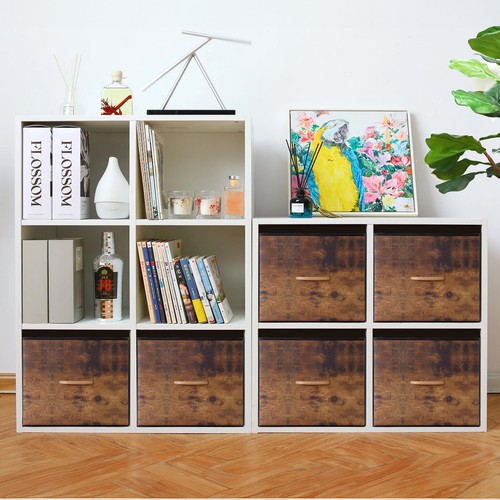 2/4/6pcs Foldable Storage Cube Bins Fabric Storage Basket Organizer with Handles - Picture 3 of 11