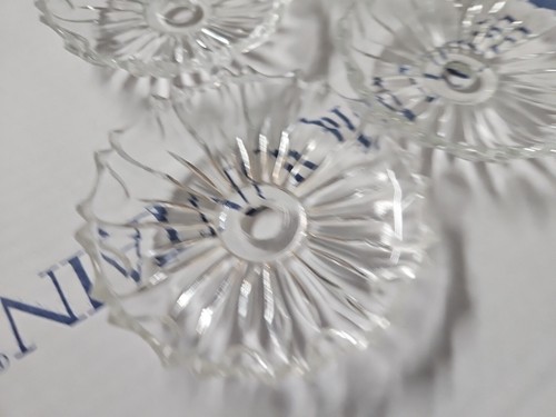 4 Vintage Clear Glass Bobeches - 第 2/10 張圖片