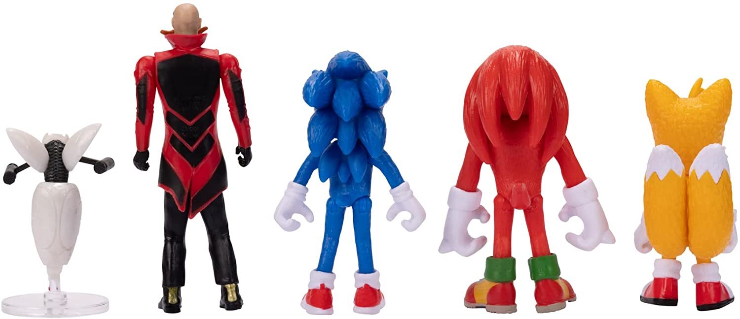 Bonecos Sonic 2 Filme - Kit com 5 Personagens – 7cm (2.5 Polegadas) - Jakks  - Tails - Knuckles - Robotnik