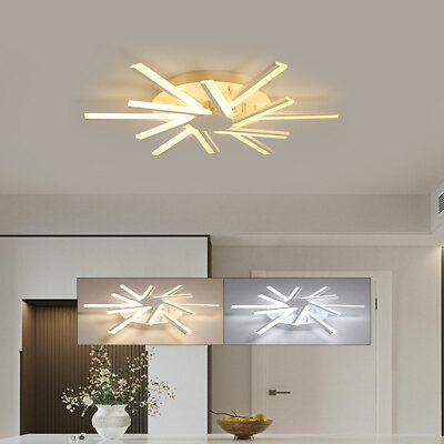 Modern Ceiling Light LED Dimmable Pendant Lamp w/Remote Controller & 12 Lights