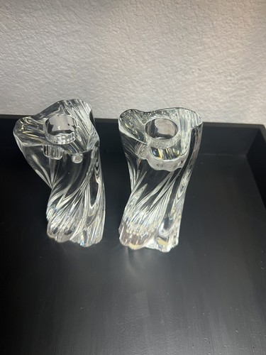 Baccarat Fine Crystal Pair of Odilon Candlestick Holders Made in FRANCE pre-own - Picture 16 of 16