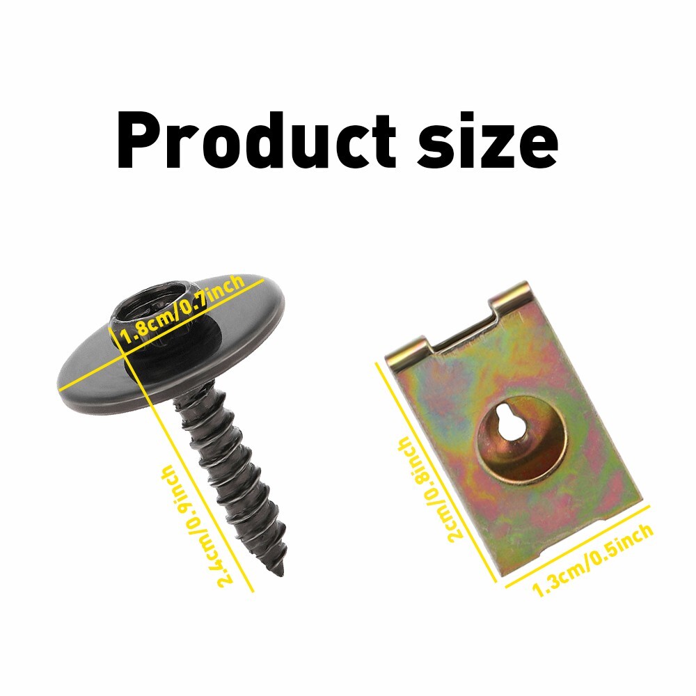 GKmow 40 Pezzi Kit Viti E Clip A U Per Paraurti E Parafango – Compatibile Con BMW E46 E92 E90 – Multicolore - 2