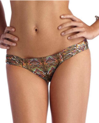 NWT $90 CA x VITAMIN A *SOLANGE SERPENTINE* STRAPPY BIKINI BOTTOM 8 M