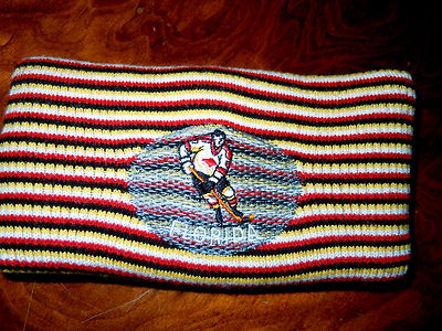 Hochwertiges Stirnband Streifenmuster gesticktes Emblem Florida Ice Hockey chic 