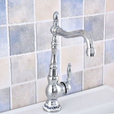 Silver Chrome Brass Swivel Kitchen Sink Faucet Vessel Basin Mixer Tap 2sf675