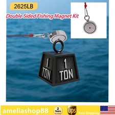 2625 Lbs Fishing Magnet Kit Double Sided Salvage Magnet Kit With 100ft Rope