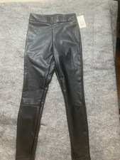 A New Day Women's Size Smal Faux Leather Leggings Black Ankle Zip NWT 0303