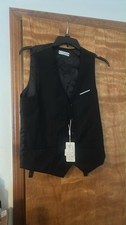 Wehilion Sleeveless Suit Vest Business Single-Breasted Waistcoat Dress Tops SZ S