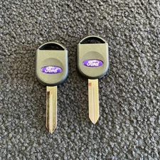 Pair For Select Ford Uncut key blanks Yellow Molded Plastic Head 150