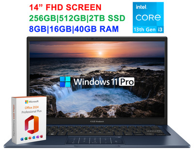 2026 ASUS Vivobook 14'' FHD Laptop, 6-Core Intel i3-1315U, Up to 40GB RAM 2TB SSD