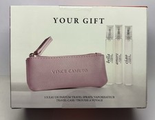 NIB Vince Camuto 3-Pc. Women's Eau de Parfum Travel Spray 0.25 oz Travel Case