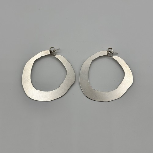 Vintage Sterling Silver Hammered hoop earrings 9g