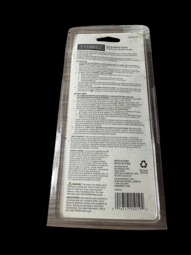 Everbilt Electric Water Heater Tester – Model 1000 045 423 – New Sealed - Picture 3 of 3
