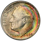 1960 D Toned Roosevelt Dime PCGS MS 66+ FB PLUS FT See Video Toning Silver Coin