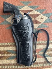 Western Fast Draw Holster Black Floral Fit Colt SAA Uberti EMF Pietta 1873 5.5"