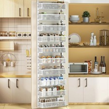 10-tier Over The Door Pantry Organizer with Mesh Baskets, Adjustable  Stable...