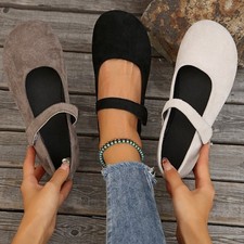 🔥Womens Ladies Slip On Ballerinas Flat Pumps Ballet Comfy Round Toe Shoes Sizes