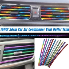 10pcs Car Air Conditioner Outlet Decoration Strip Vent Interior Trim blue