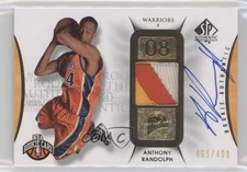 2008 SP Authentic Authentics /499 Anthony Randolph #129 RPA Rookie Patch Auto RC
