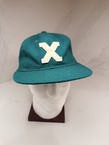 Vtg Ebbets Field Flannels Cuban X-Giants Negro League Wool Hat Cap 7 5/8 Green