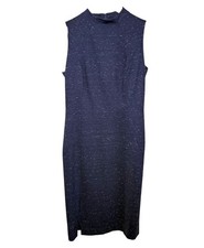 Classiques Entier navy heather sheath dress 8 stretch workwear career office