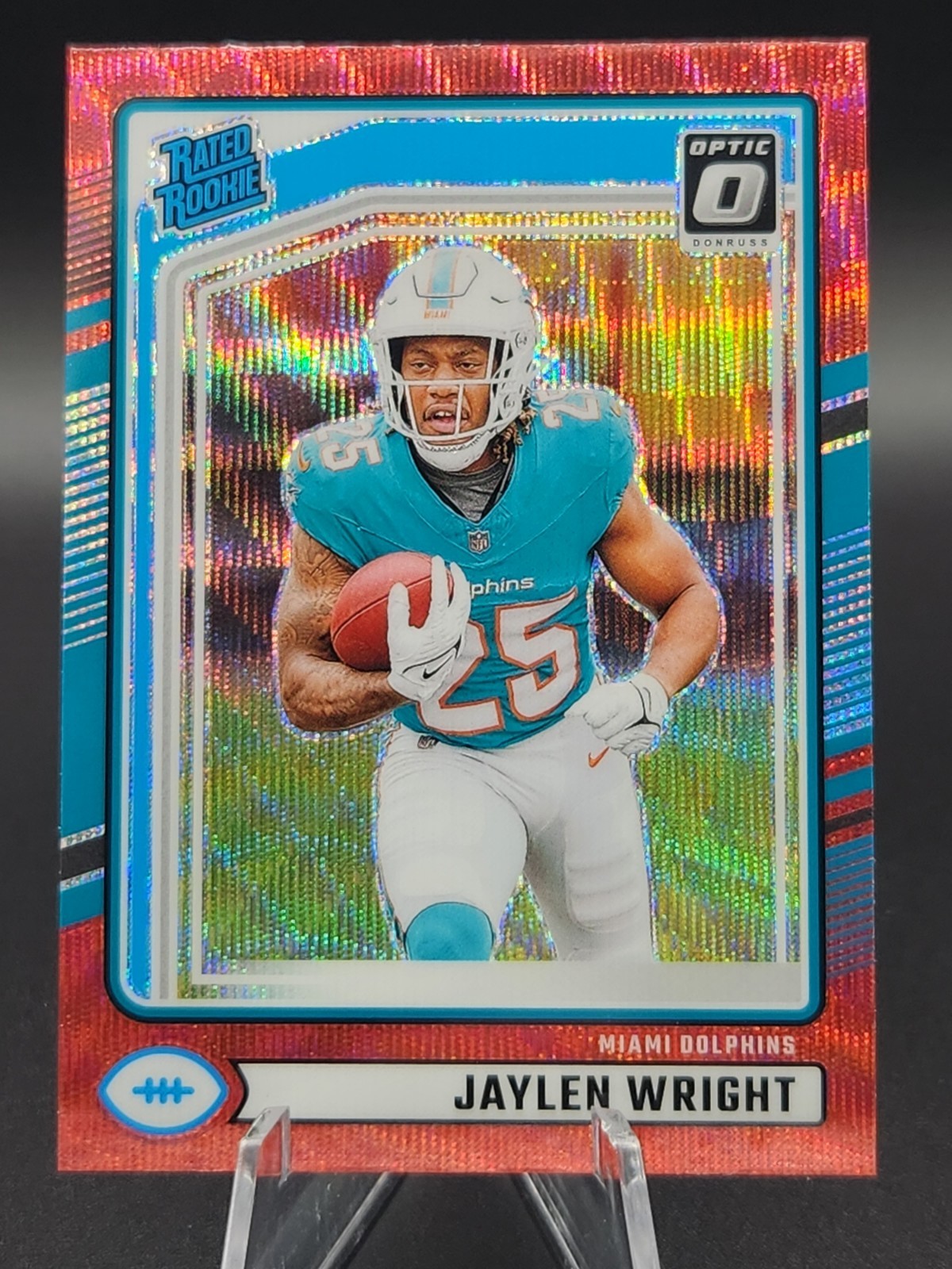 2024 Donruss Optic Preview Red Wave Rated Rookie Jaylen Wright #344