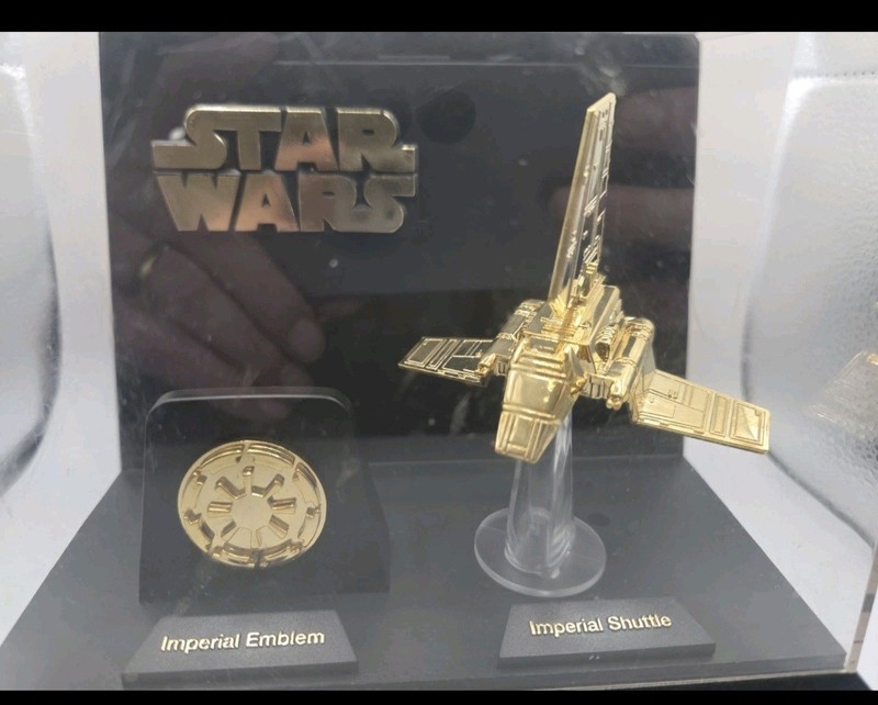 Star Wars 24k Gold Plated Imperial Shuttle And Imperial Emblem Coin
