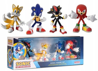 Sonic zestaw figurek Tails Knuckles Shadow comansii 4 figuki Oryginalne