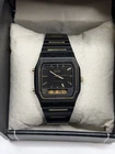 Seiko Quartz H601-5260 Men's Vintage LCD Digital Analog Watch Black and Gold '89