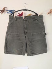 Vintage Carhartt B80 MOS Double Knee Dungaree Work Shorts Size 34 Made In USA