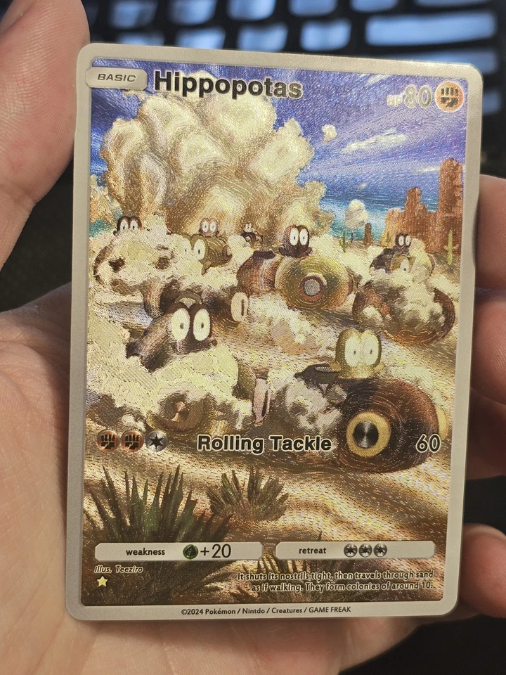 Hippopotas 171/155 Pokemon TCG Pocket Space-Time Smackdown Textured Fanart Card - Image 2 of 4