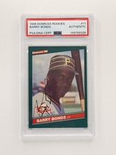 1986 Donruss Barry Bonds The Rookies Auto PSA Certified Pirates Giant